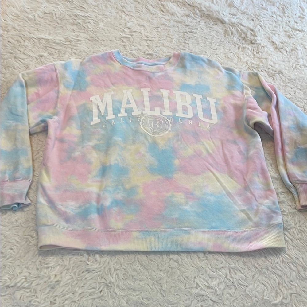 Hollister Tie Dye Small Oversized Crewneck Sweatshirt